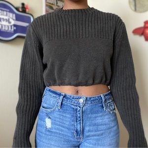 Grey Cropped Sweater